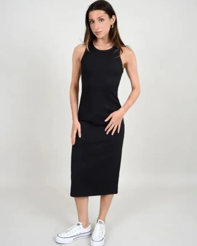 Adina Racer Tank Dress | Dark Brown sold by Bella Chic