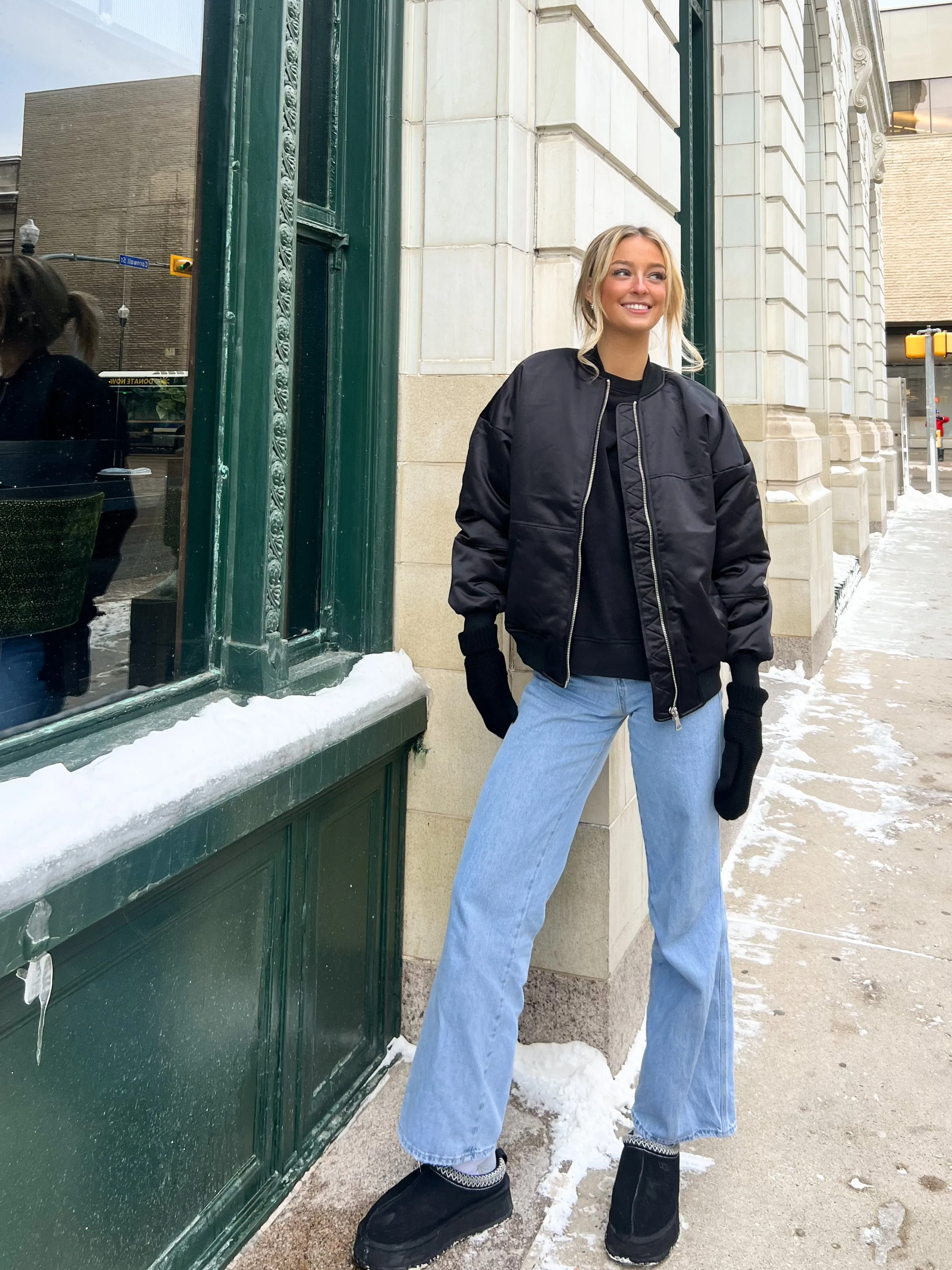 Rivera Bomber Jacket | Black sold by Bella Chic