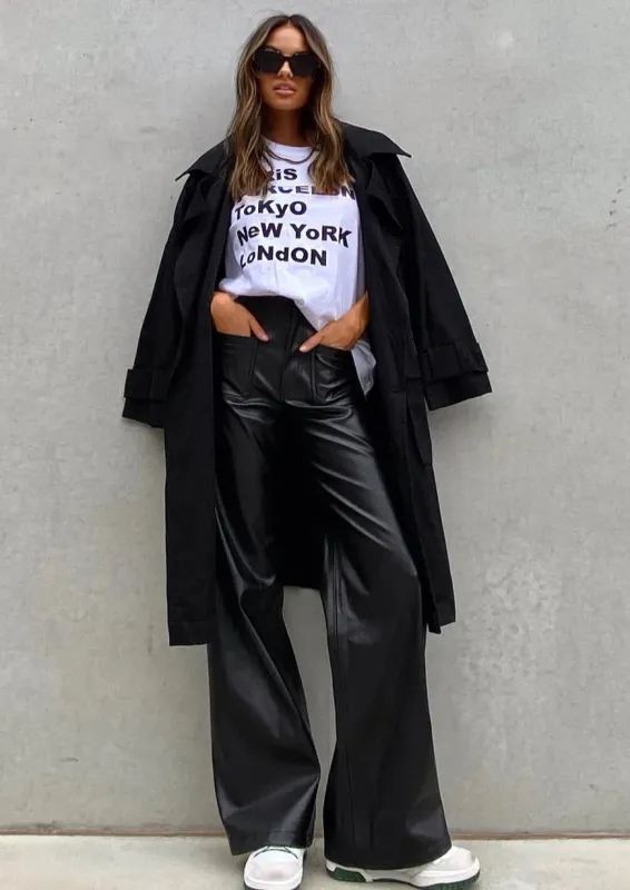 Barwon Vegan Leather Pant | Black sold by Bella Chic