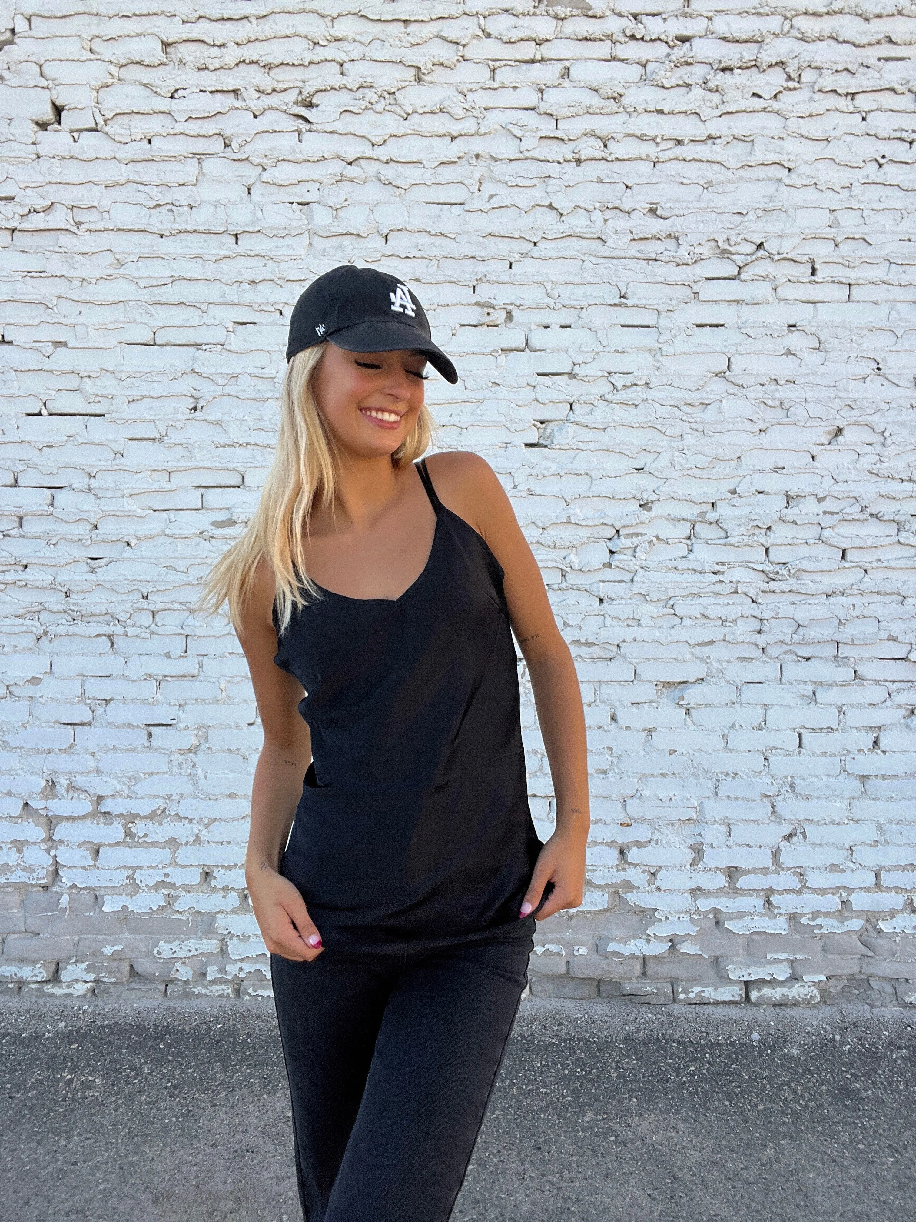 Layla Satin Cami | Black sold by Bella Chic product image thumbnail 2