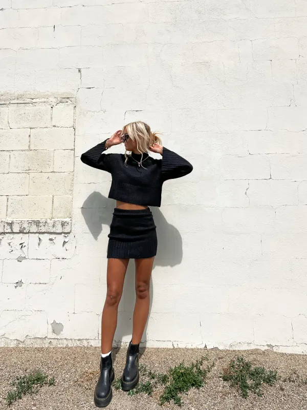 Khloe Knit Skirt | Black sold by Bella Chic