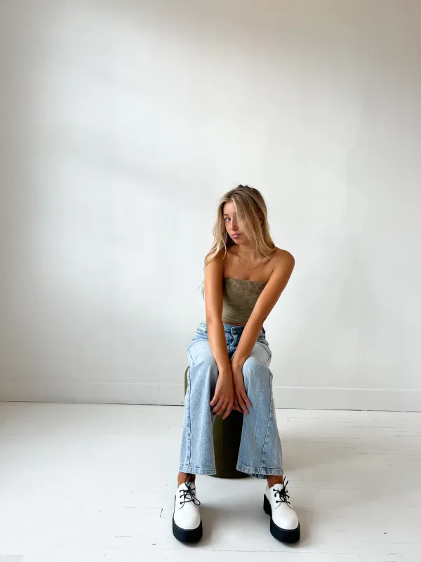 Mia Tube Top | Olive sold by Bella Chic