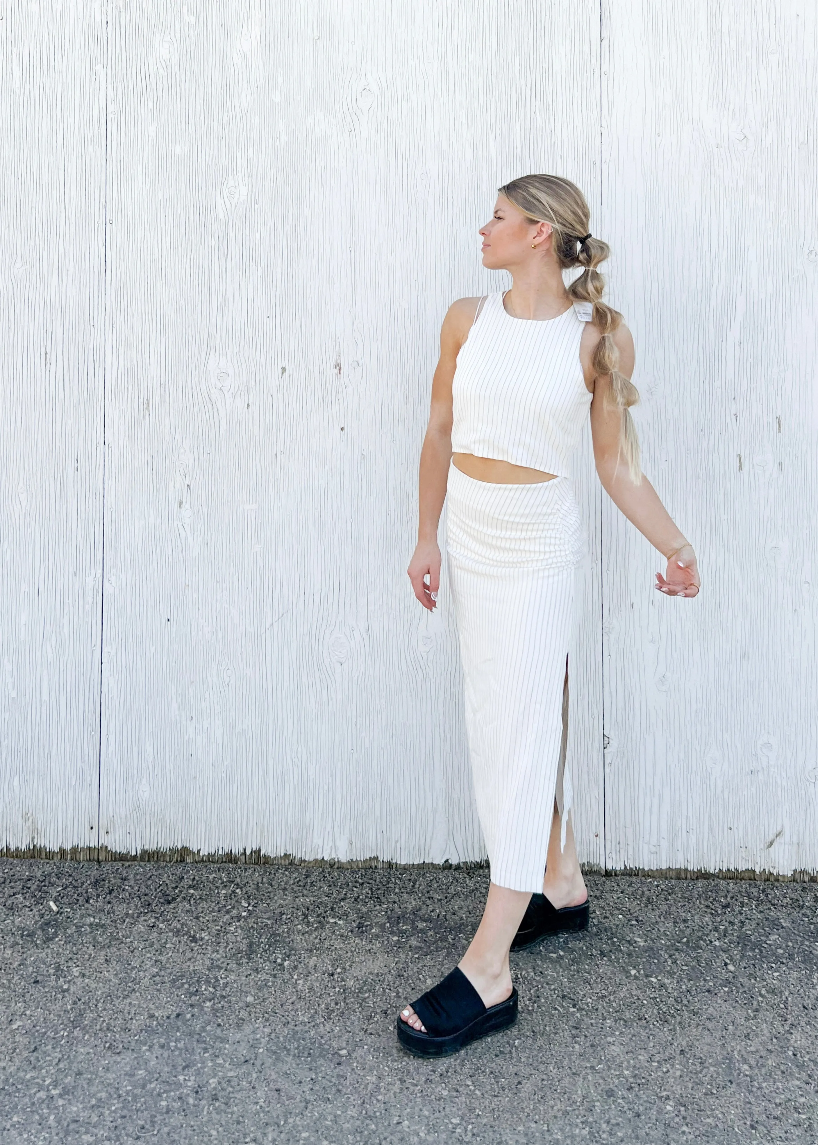 Molly Cropped Tank | Striped sold by Bella Chic