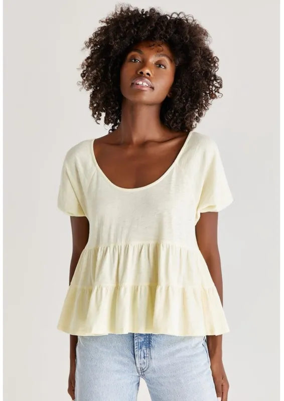Cove Slub Tiered Top | Sunrise sold by Bella Chic