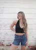 Rachel Halter Neck Crop Top | Black sold by Bella Chic