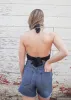Rachel Halter Neck Crop Top | Black sold by Bella Chic