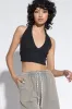 Rachel Halter Neck Crop Top | Black sold by Bella Chic