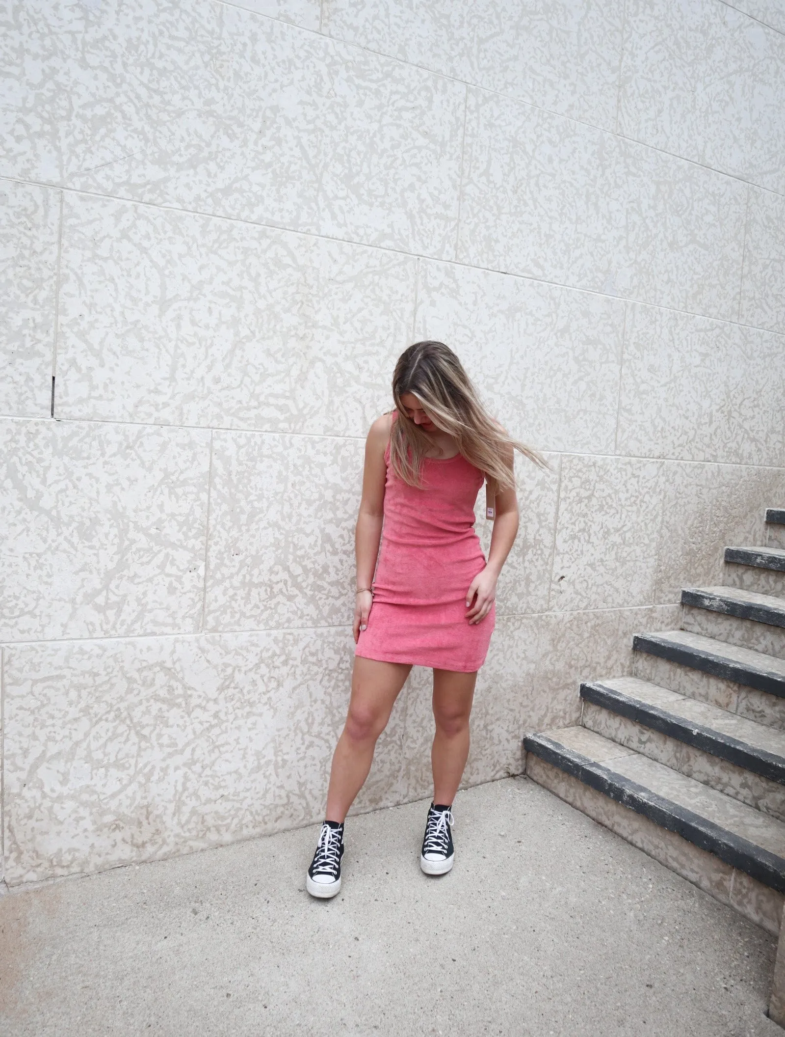 Terry Cloth Mini Dress | Dusty Rose sold by Bella Chic product image thumbnail 4