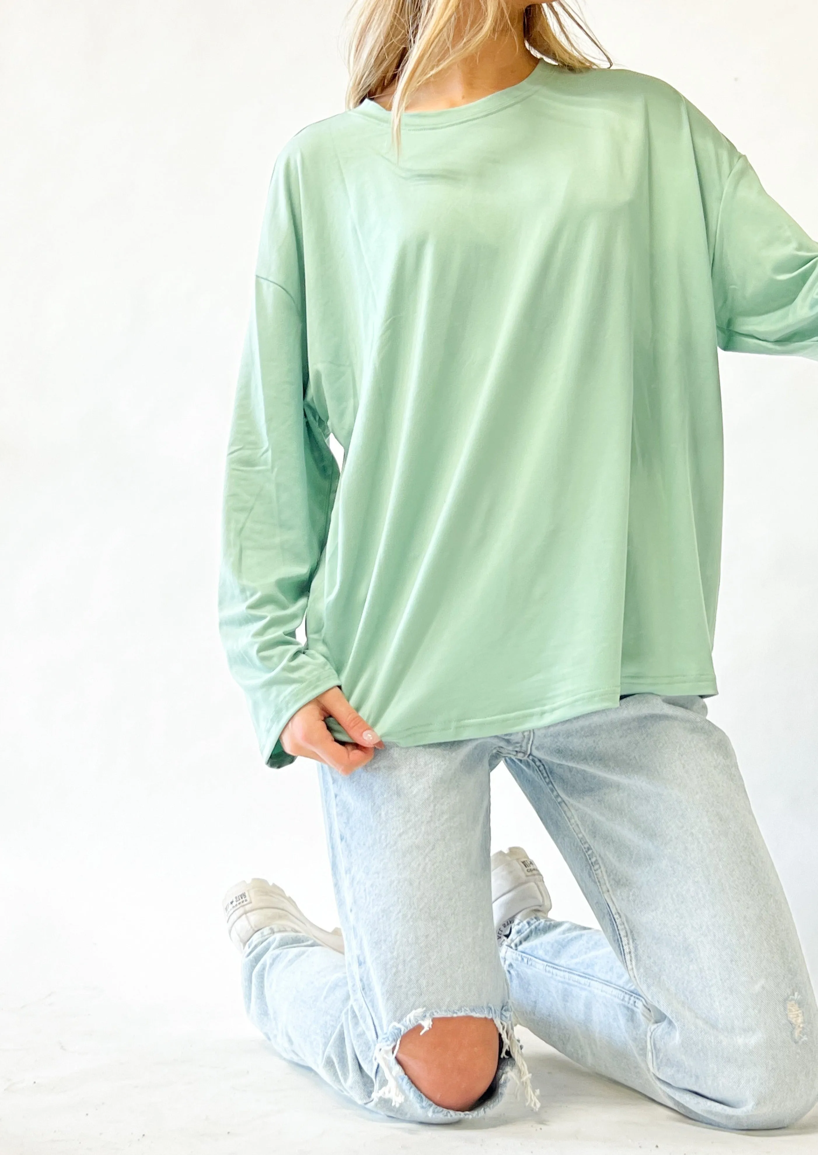 Surf City Graphic Long Sleeve | Teal Blue sold by Bella Chic product image thumbnail 2