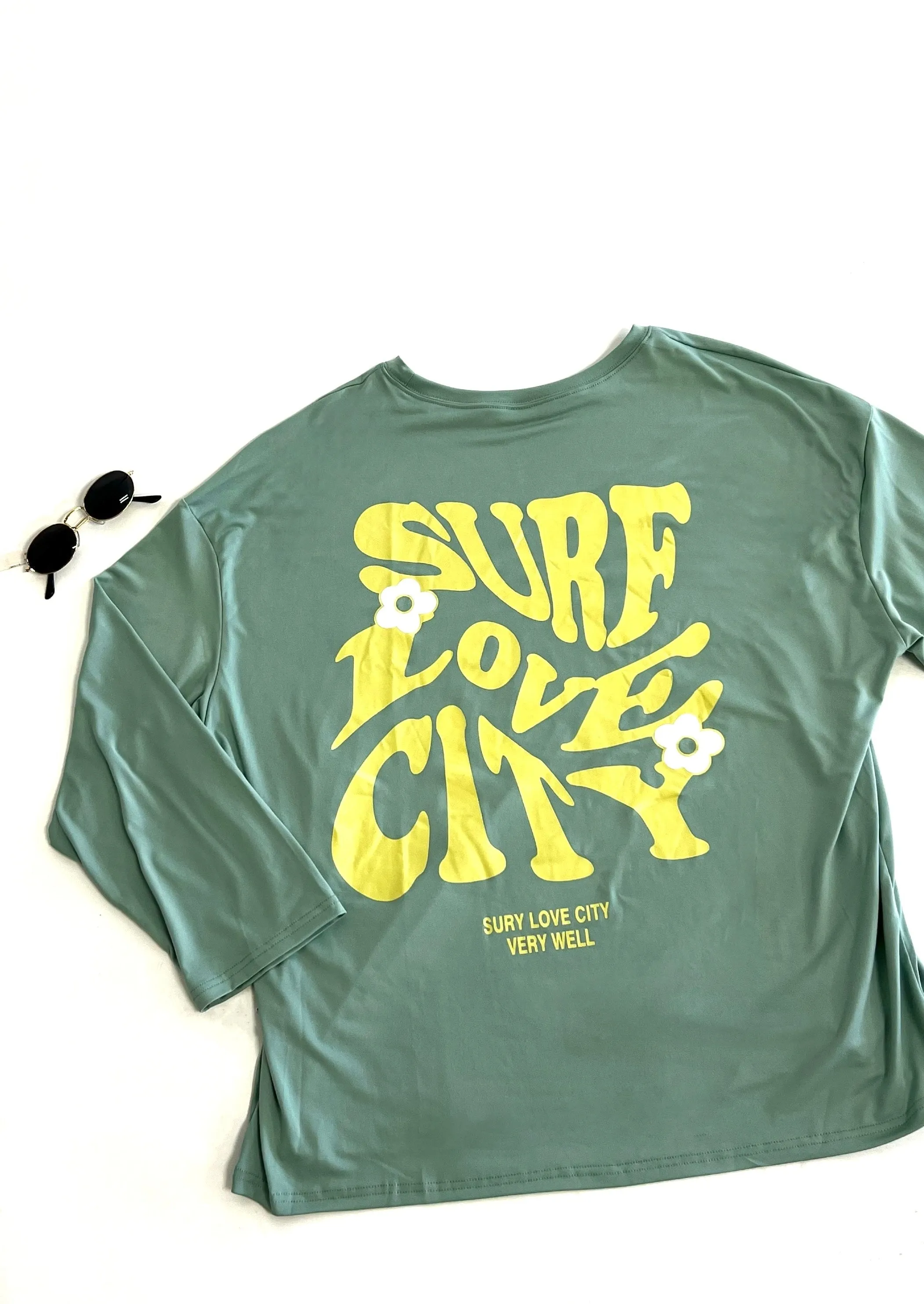 Surf City Graphic Long Sleeve | Teal Blue sold by Bella Chic product image thumbnail 3