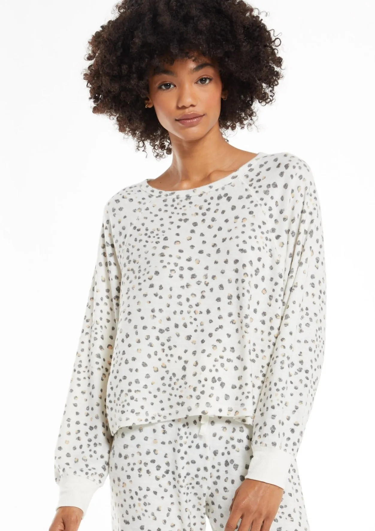 Haute Spot Long Sleeve Top | Bone sold by Bella Chic