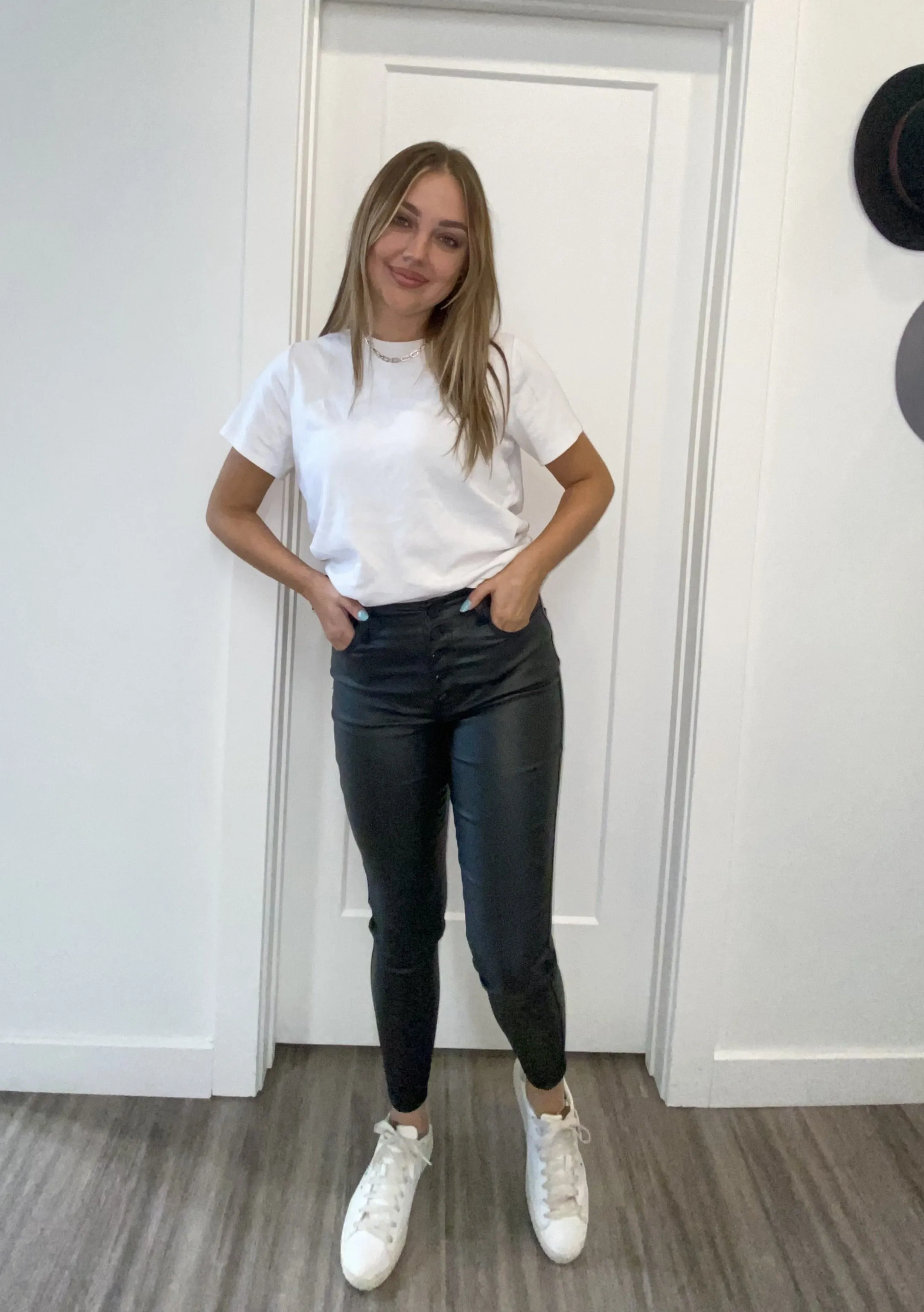 Autumn High Rise Faux Leather Pant | Black sold by Bella Chic