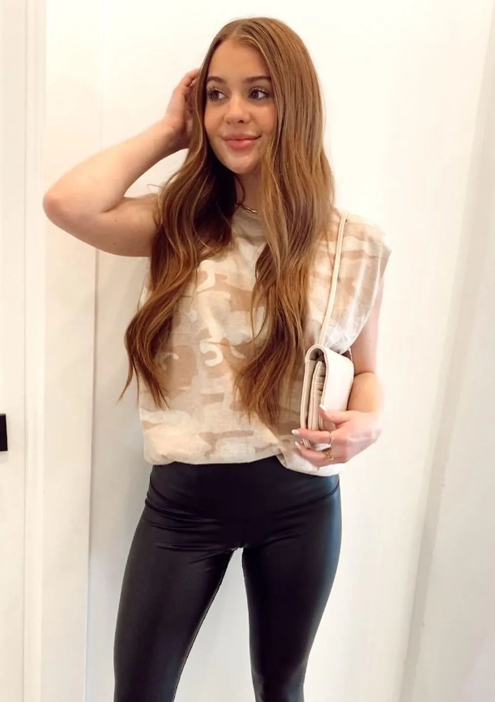 The Frankie Padded Muscle Tee | Camo Pink sold by Bella Chic product image thumbnail 2