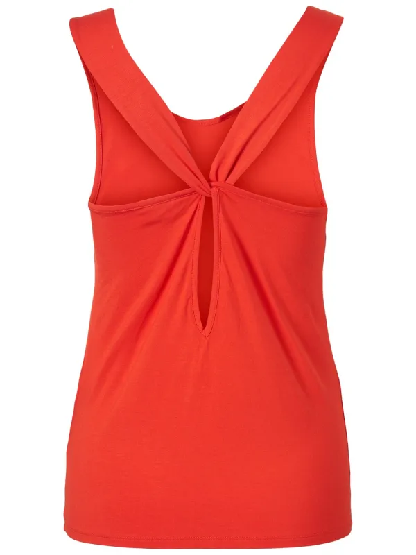 Noisy May Behanna S/L Knot Top | Flame Scarlet sold by Bella Chic