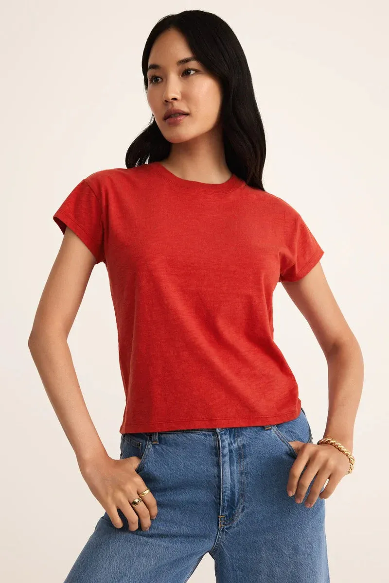 Modern Slub Tee | Cabana Red sold by Bella Chic