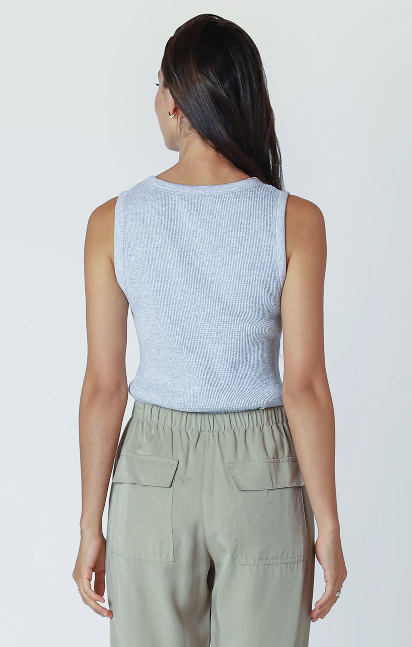 Waffle Knit Tank Top | Heather Grey sold by Bella Chic product image thumbnail 3