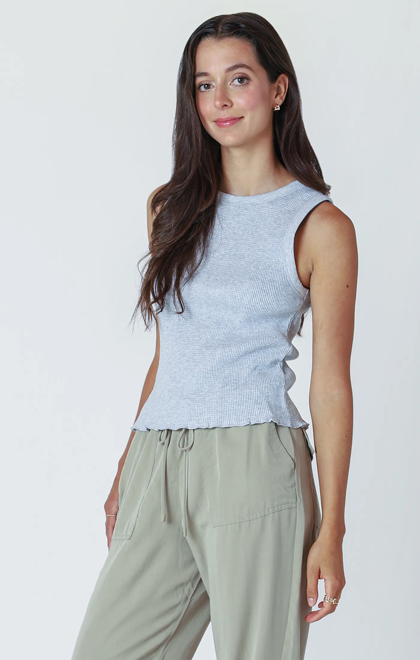 Waffle Knit Tank Top | Heather Grey sold by Bella Chic product image thumbnail 2