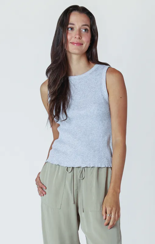 Waffle Knit Tank Top | Heather Grey sold by Bella Chic