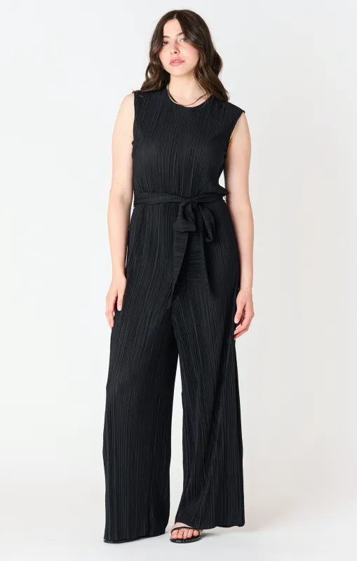 Plisse Jumpsuit | Black sold by Bella Chic