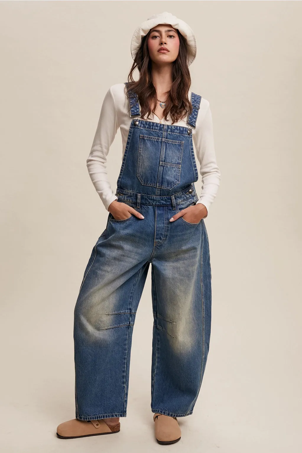 Barrel Jean Denim Overall sold by Bella Chic