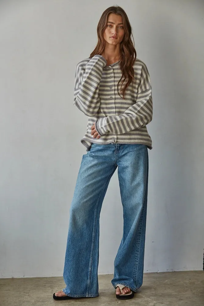 Striped Knit Cardigan sold by Bella Chic product image thumbnail 5