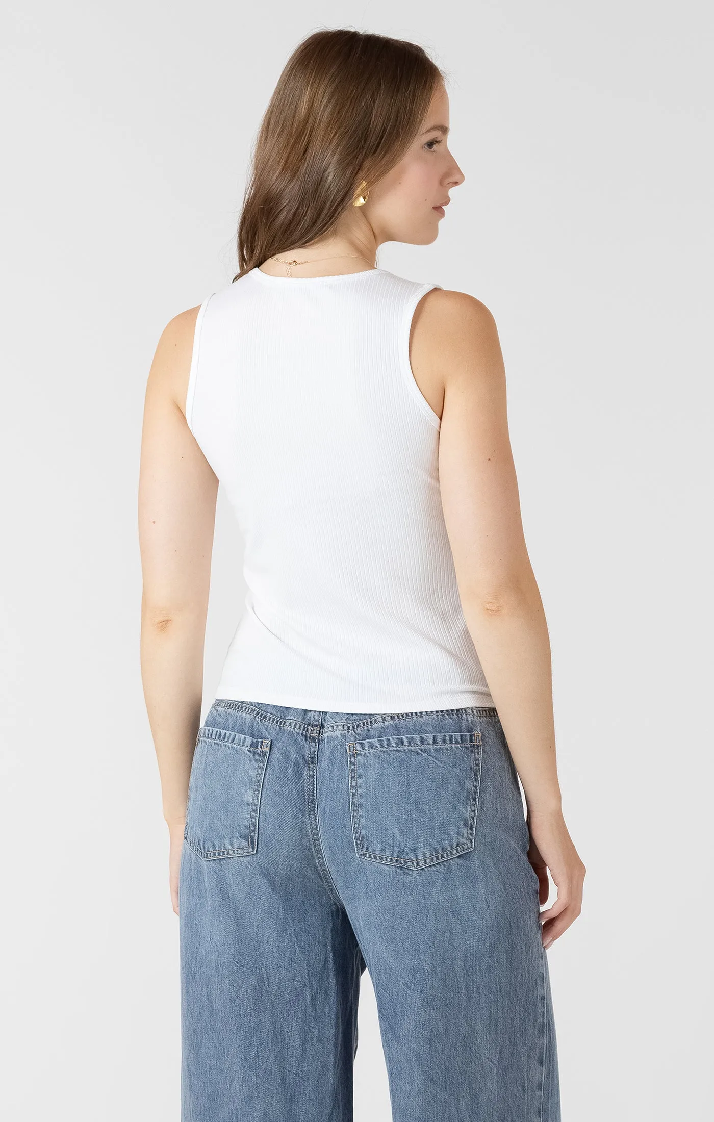 Ribbed Tank | White sold by Bella Chic product image thumbnail 3