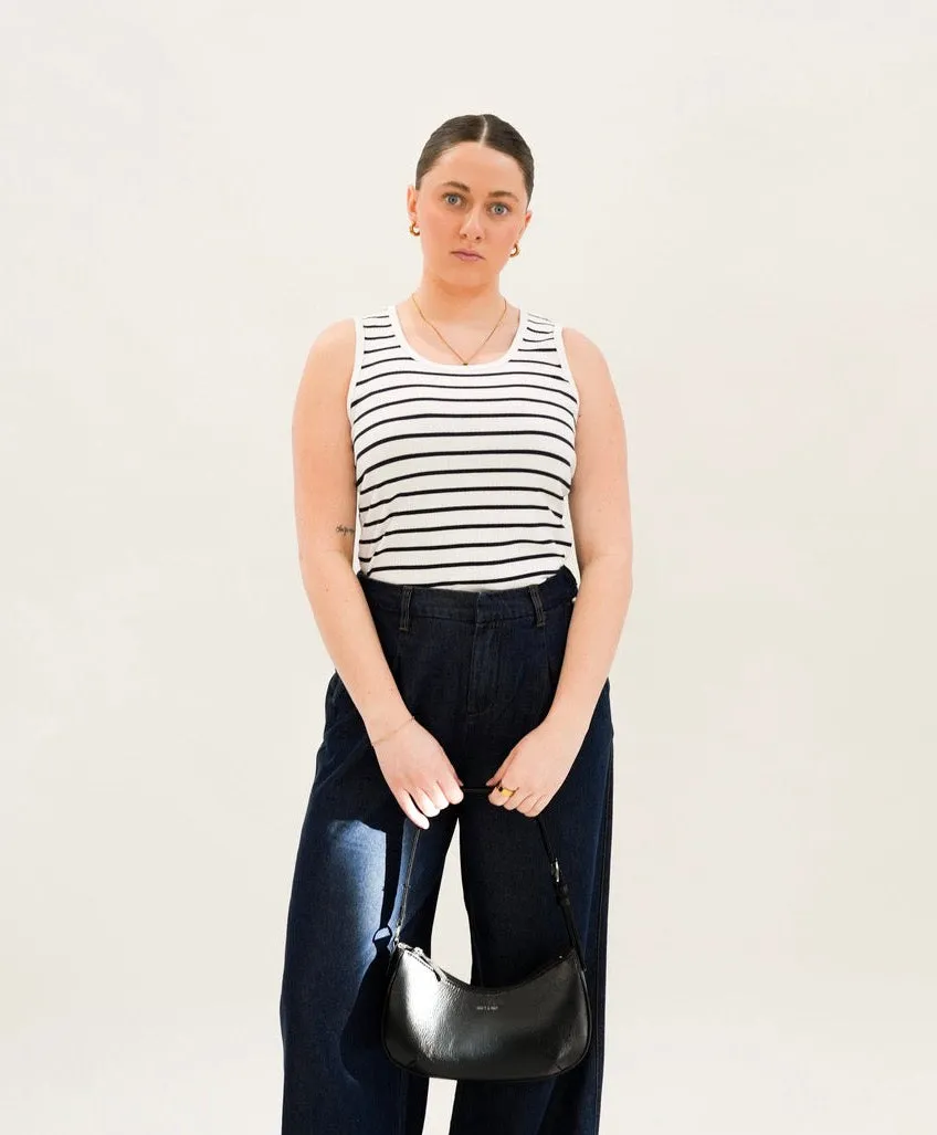 Ribbed Tank | Marine Stripe sold by Bella Chic
