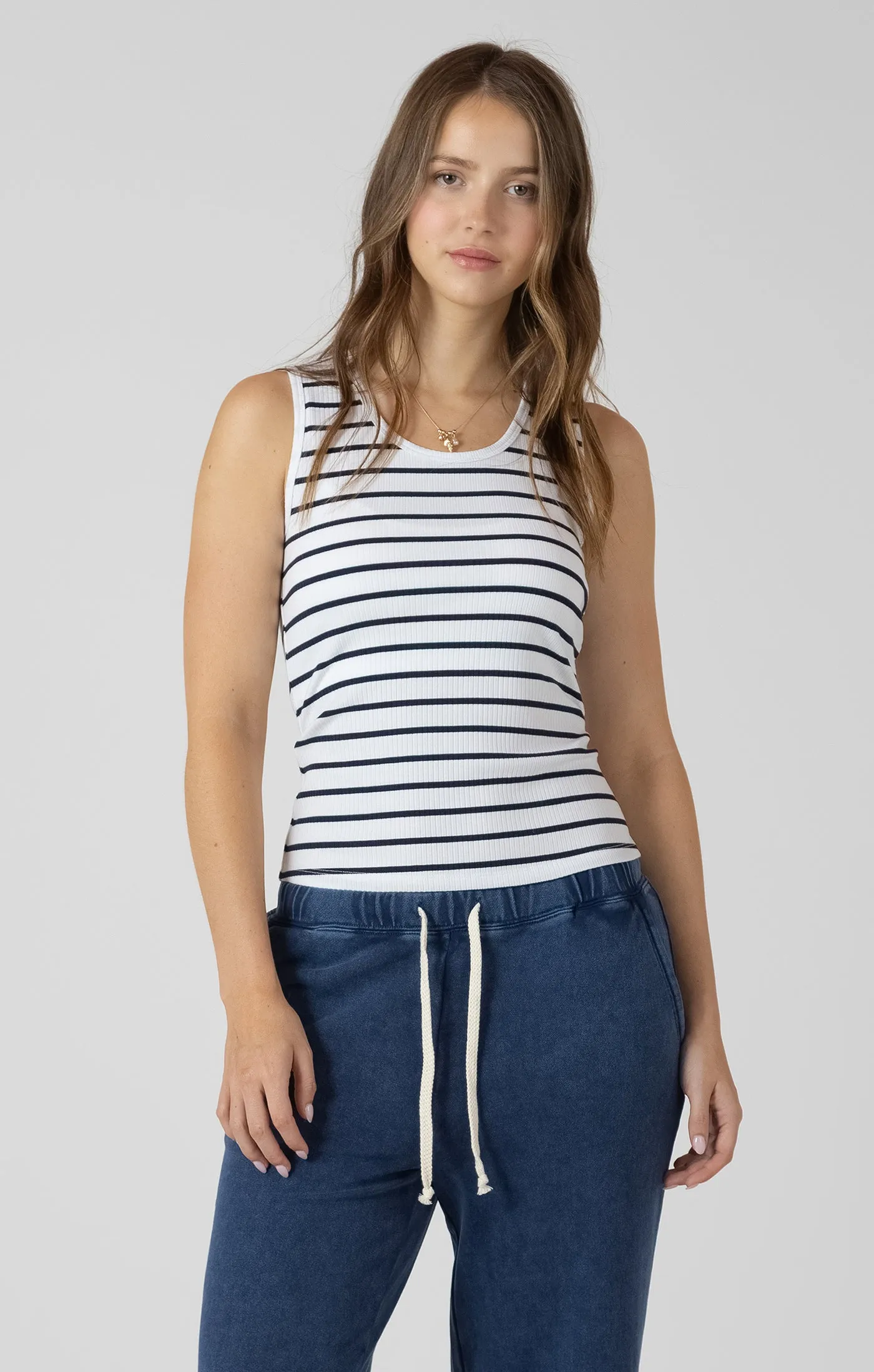 Ribbed Tank | Marine Stripe sold by Bella Chic product image thumbnail 3