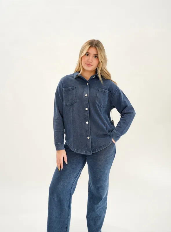 Washed Knit Shirt made by Bella Chic