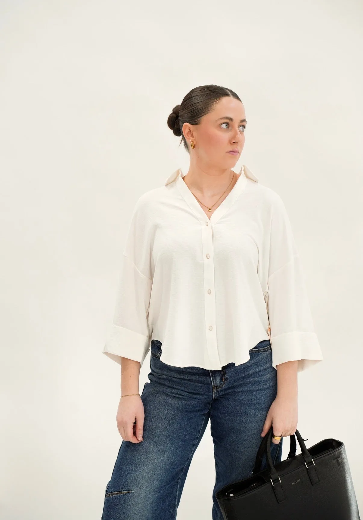 Cuffed Button Front Blouse sold by Bella Chic product image thumbnail 2