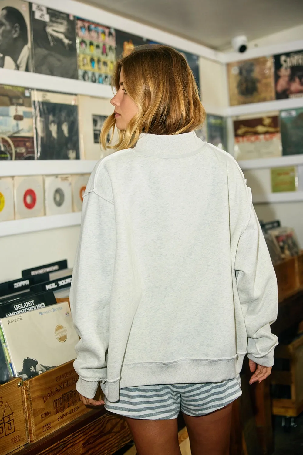 Pilates + Yoga Reversible Mock Neck Sweatshirt sold by Bella Chic product image thumbnail 3