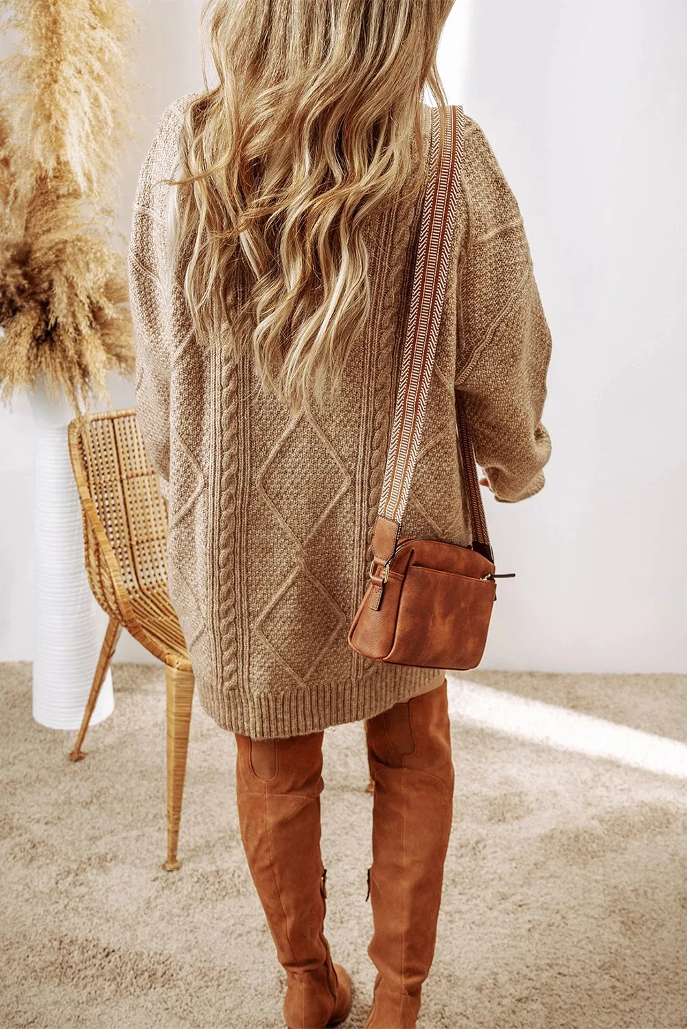 Cable Knit Sweater Dress sold by Bella Chic product image thumbnail 2
