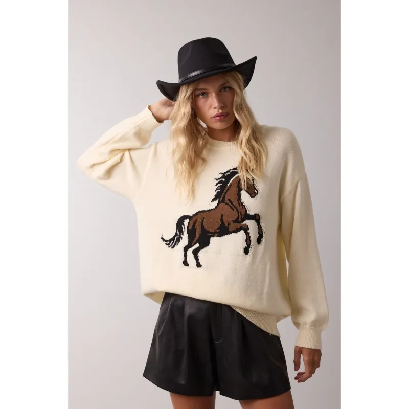 Wild Horse Knit Sweater made by Bella Chic