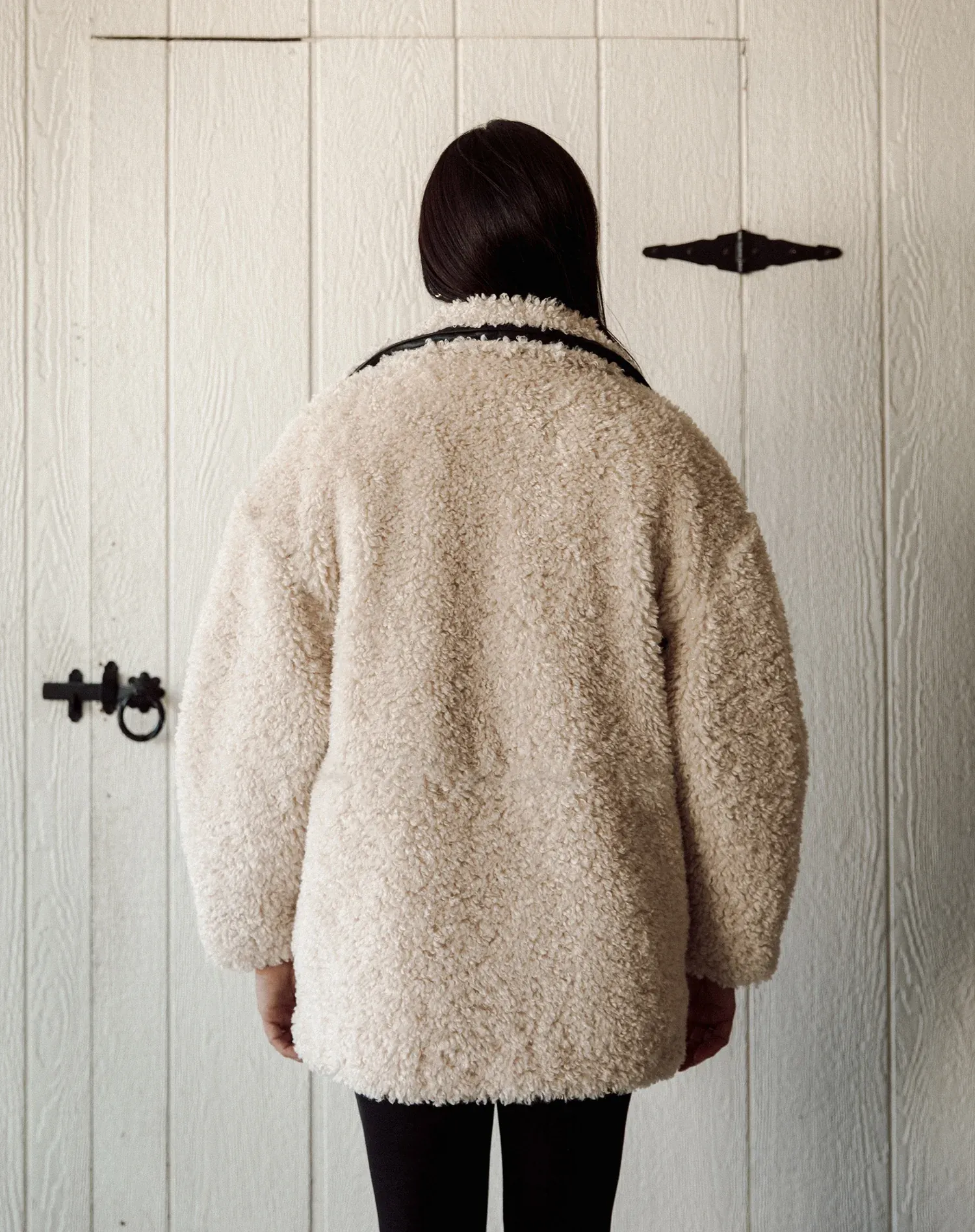 Sherpa Jacket with Leather Trim sold by Bella Chic product image thumbnail 3