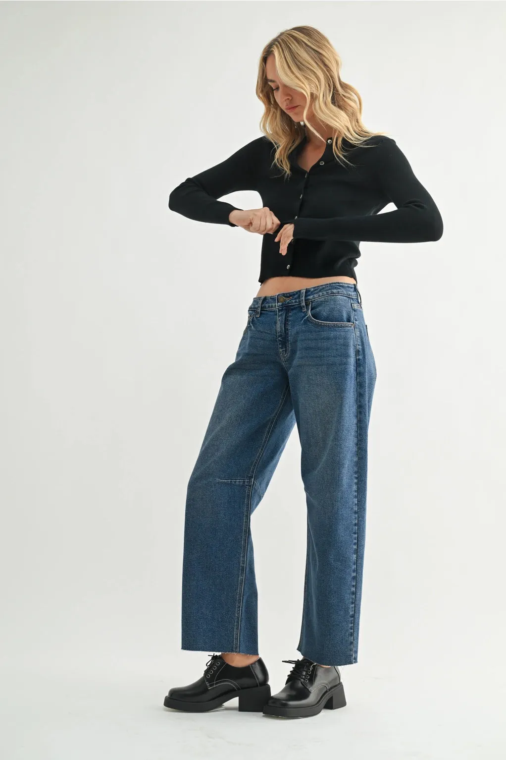 Mid Rise Barrel Jean sold by Bella Chic product image thumbnail 3