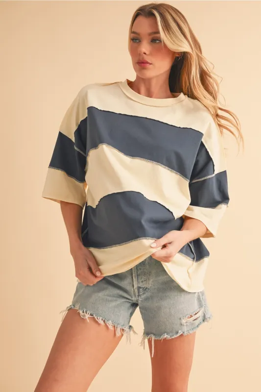 Polly Color Block Tee made by Bella Chic