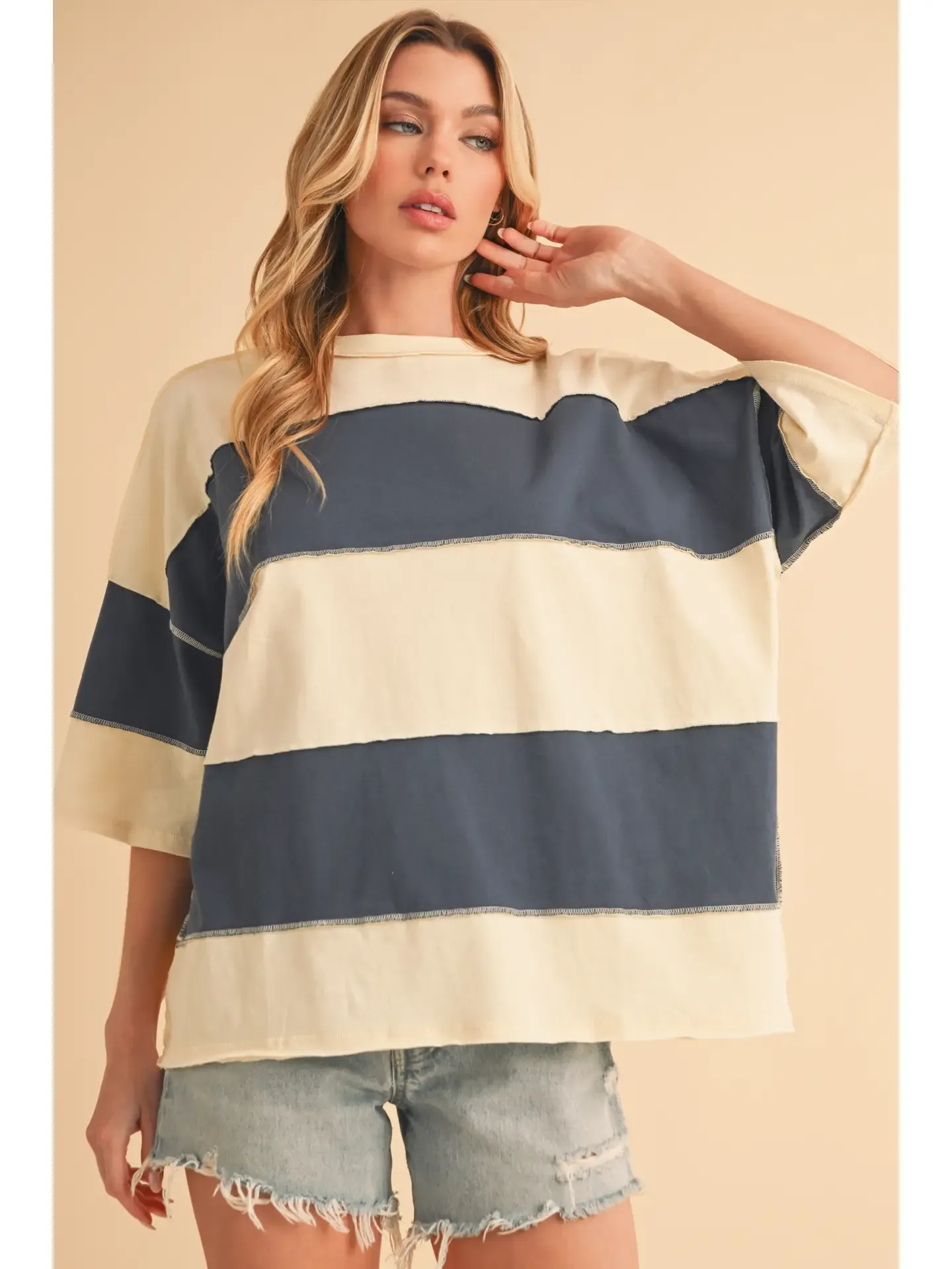 Polly Color Block Tee sold by Bella Chic product image thumbnail 3