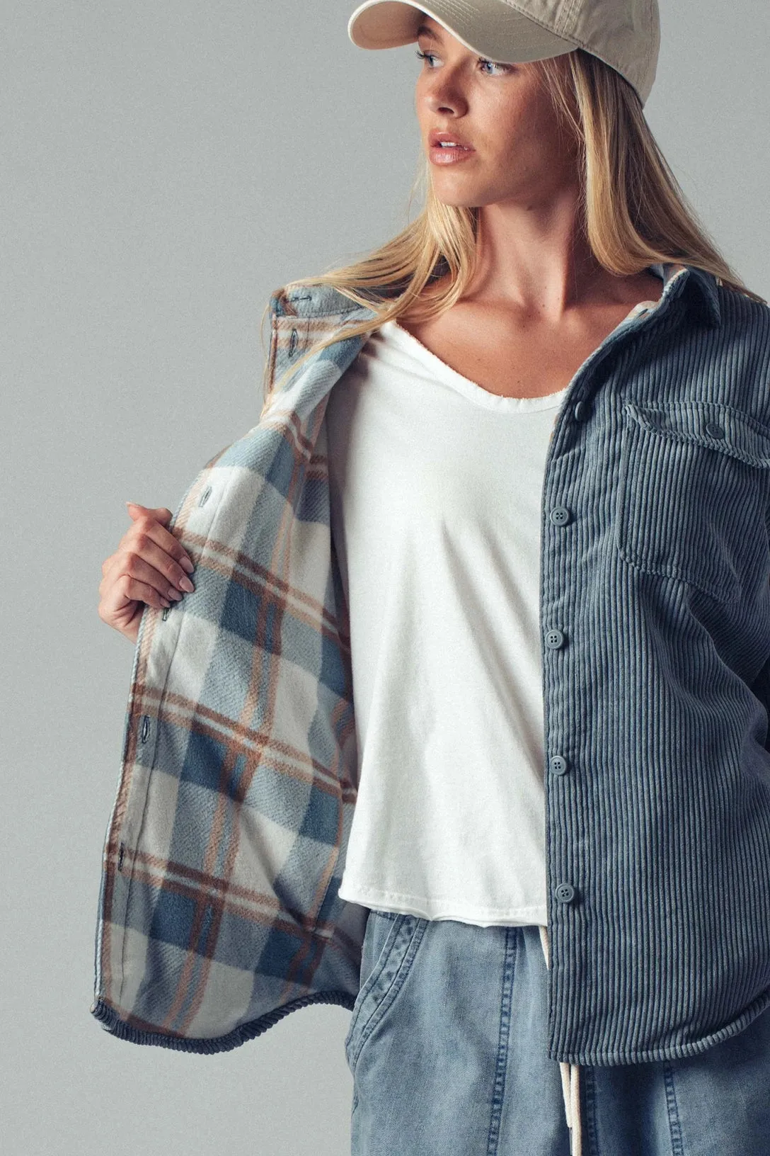 Oversized Corduroy Shacket sold by Bella Chic product image thumbnail 3