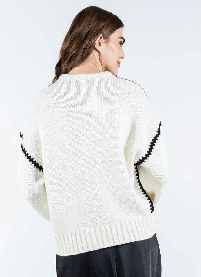 Contrast Stitch Knit Sweater sold by Bella Chic product image thumbnail 4