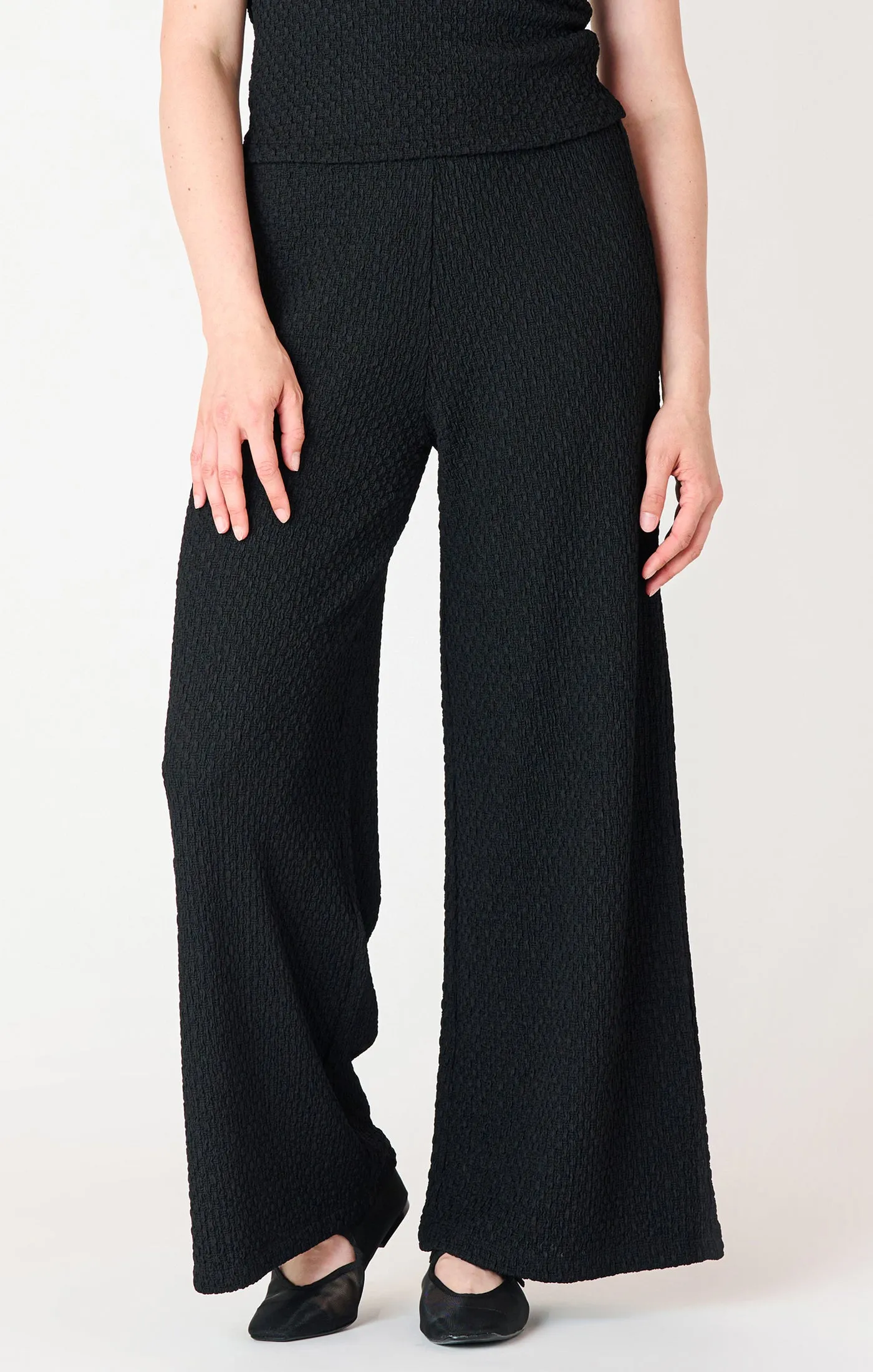 Textured Flowy Wide Leg Pants sold by Bella Chic