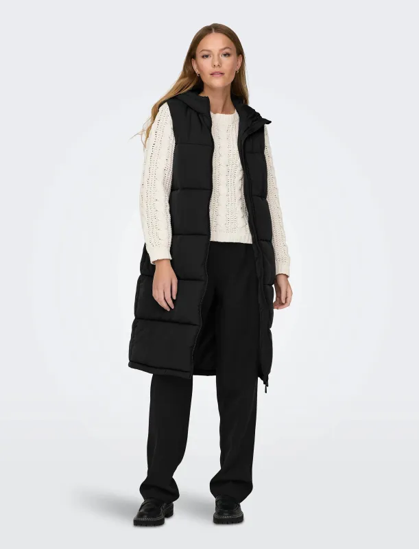 Alina Long Waistcoat Puffer Vest sold by Bella Chic