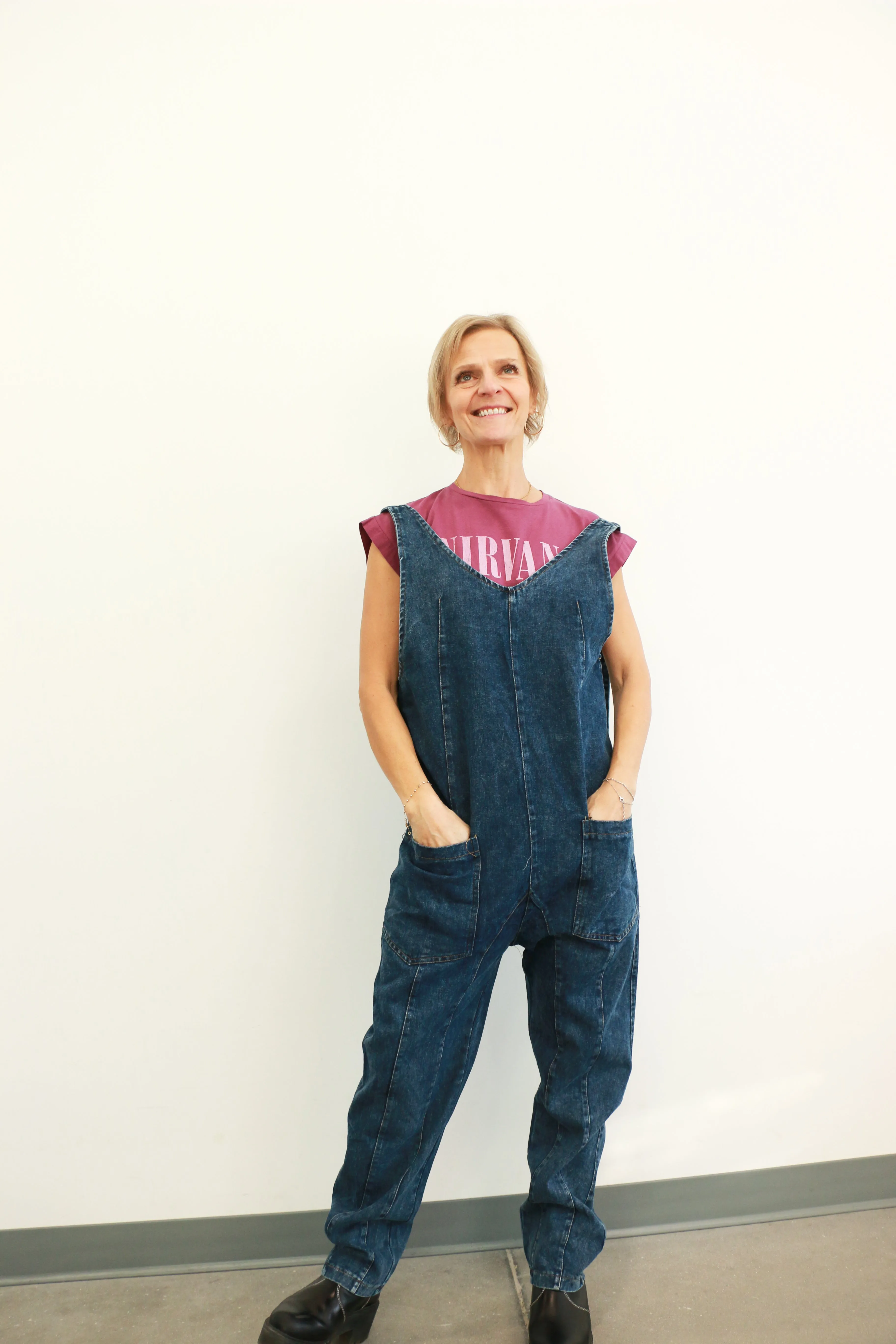 Denim Jumpsuit | Sapphire Blue sold by Bella Chic