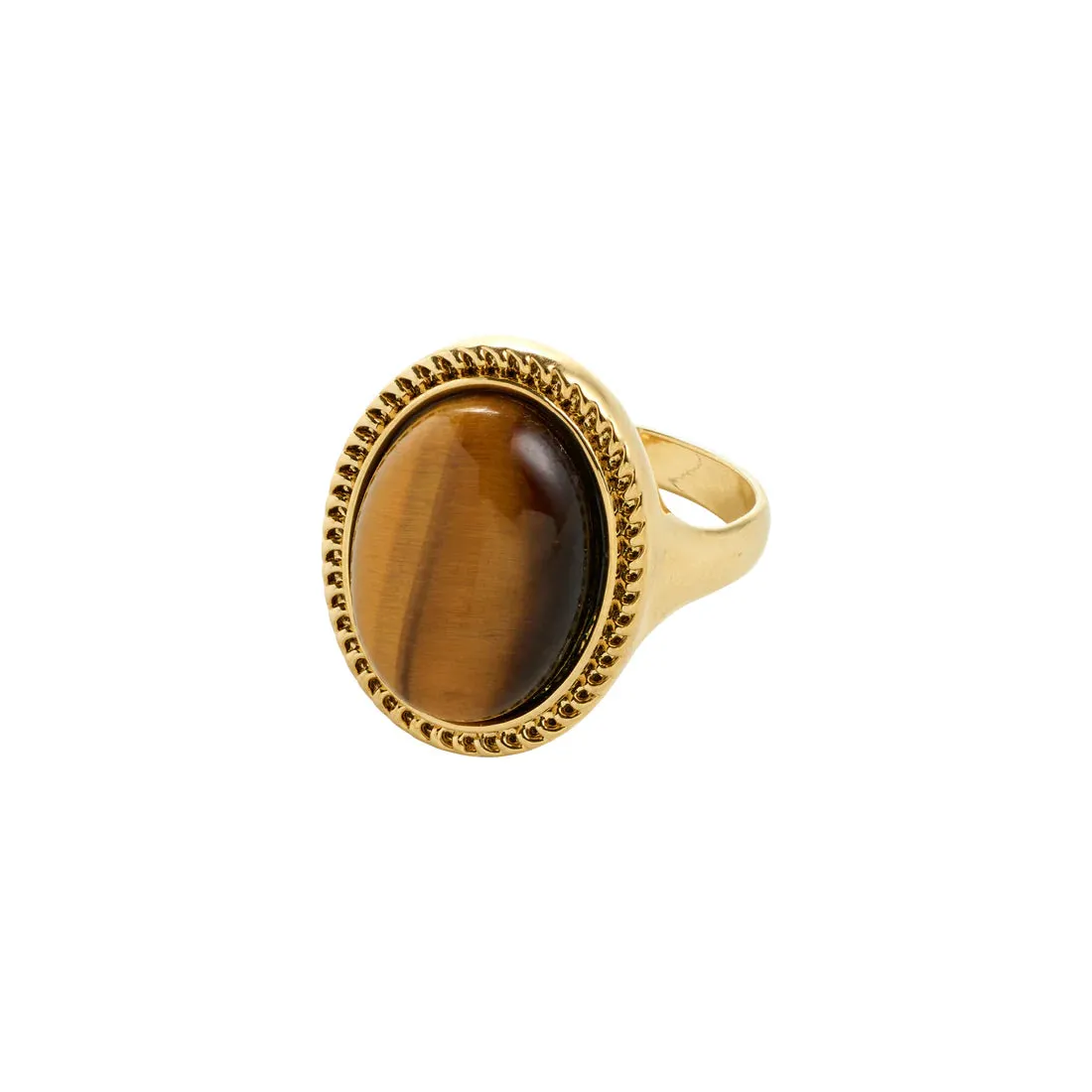 Between Recycled Tiger Eye Stone Ring sold by Bella Chic