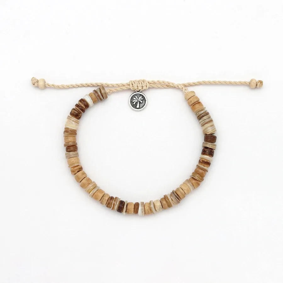Nusa Natural Wood Beaded Anklet sold by Bella Chic