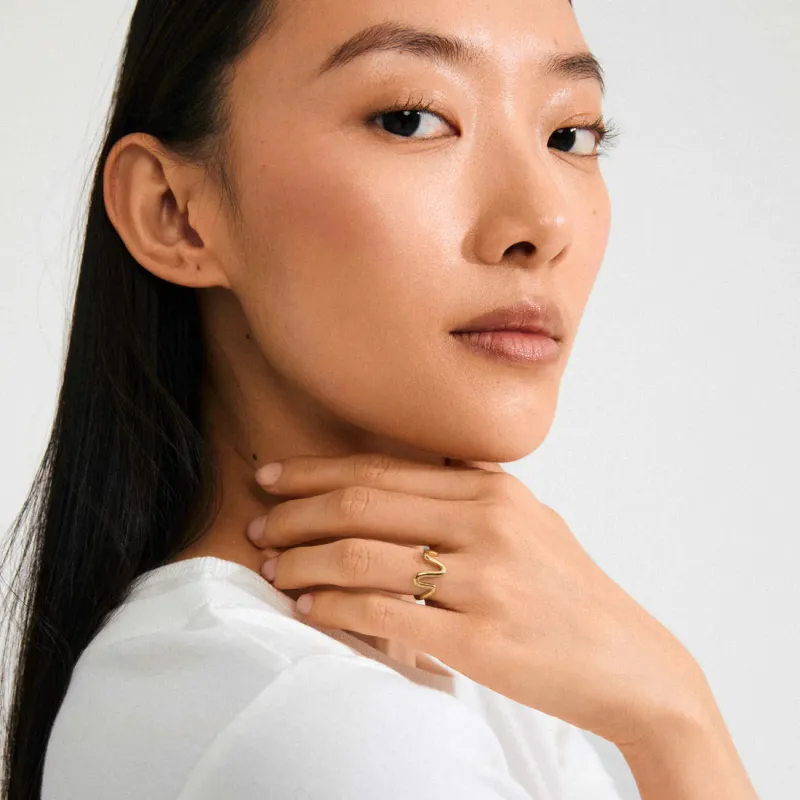 Lulu Recycled Wavy Stack Ring sold by Bella Chic