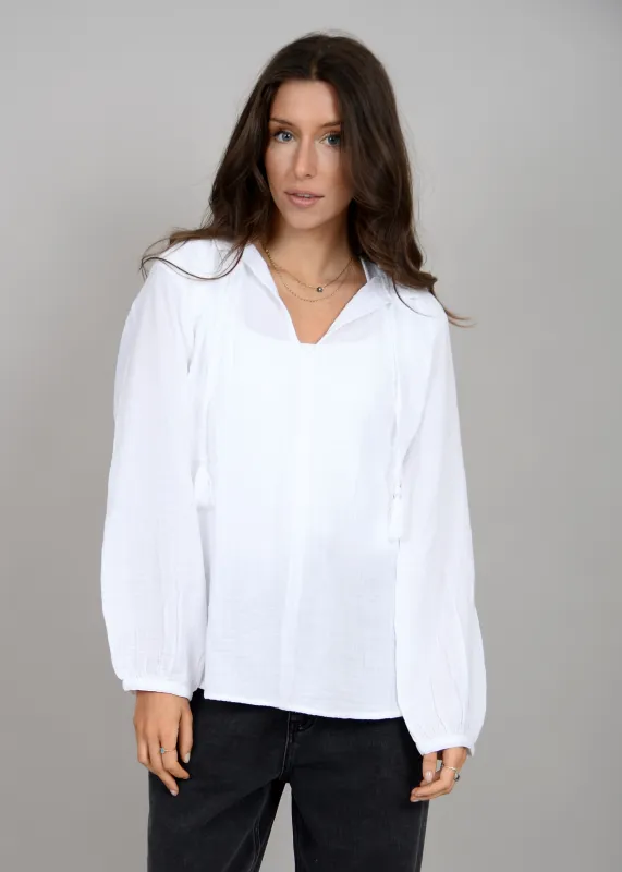Milana Puff Long Sleeve Top | White made by RD Style