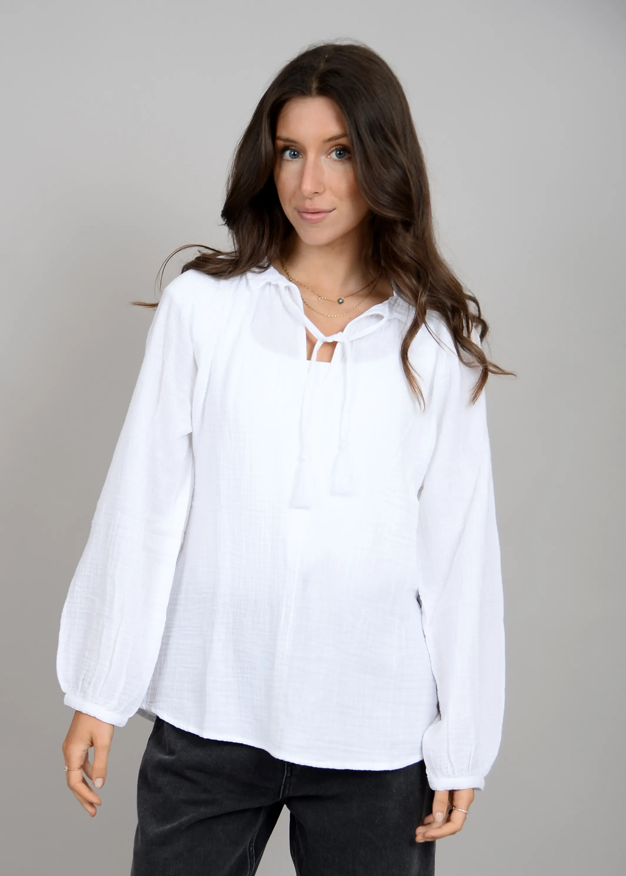 Milana Puff Long Sleeve Top | White sold by Bella Chic product image thumbnail 2