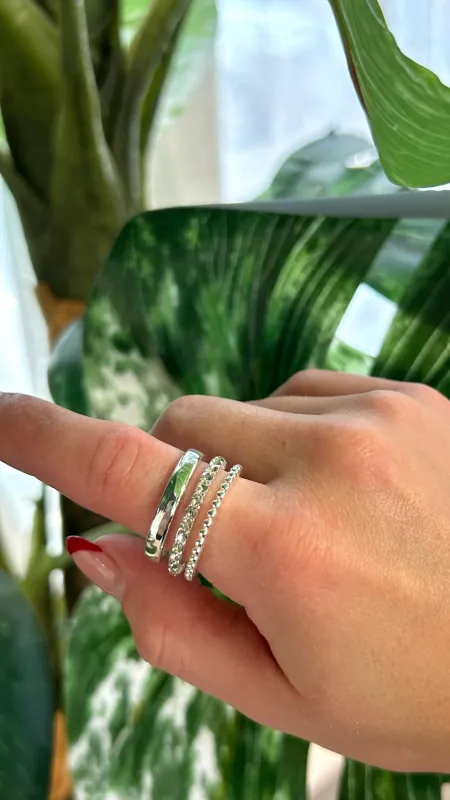 Three Layer Ring | Silver sold by Bella Chic