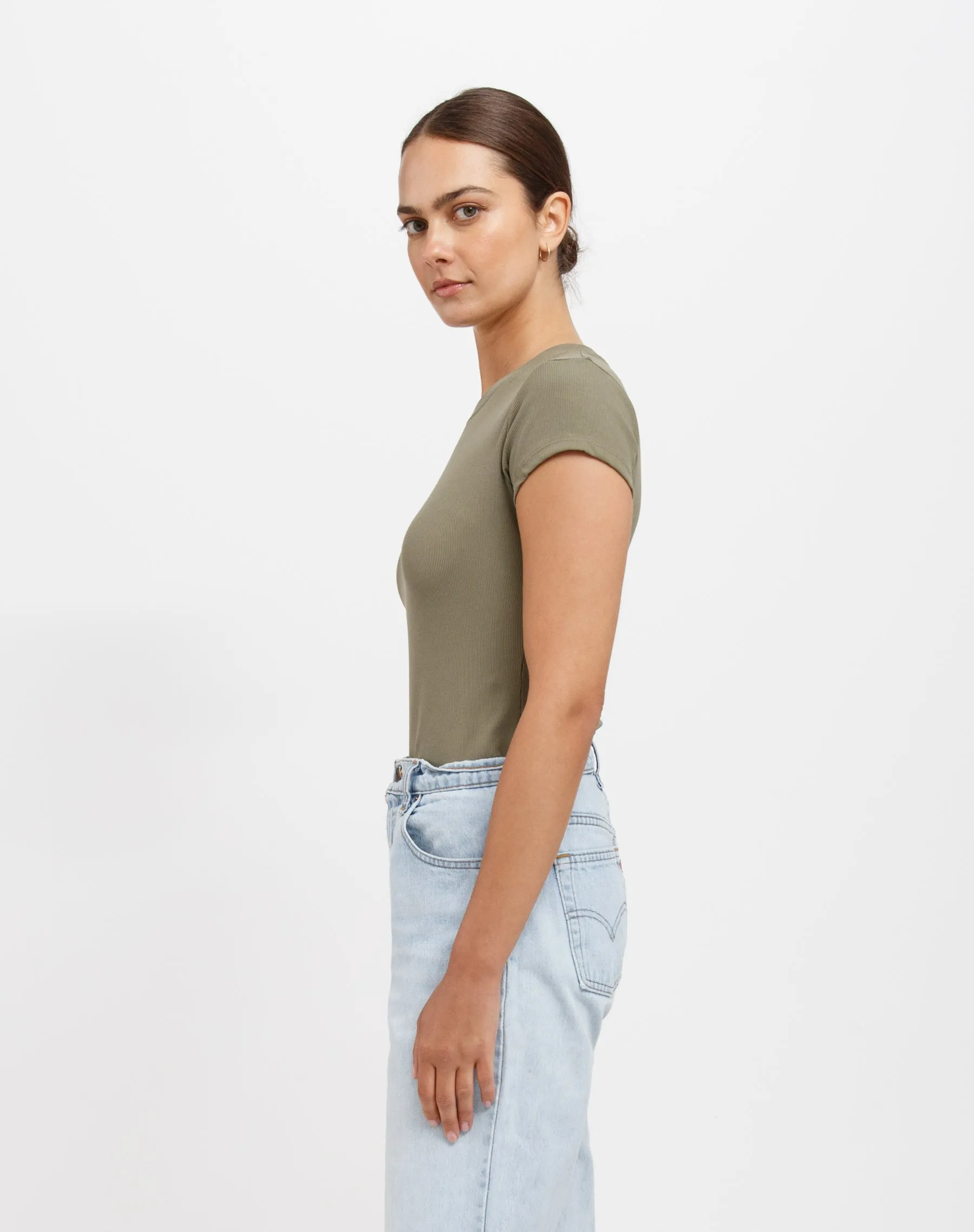 The Ribbed Fitted Tee sold by Bella Chic product image thumbnail 3