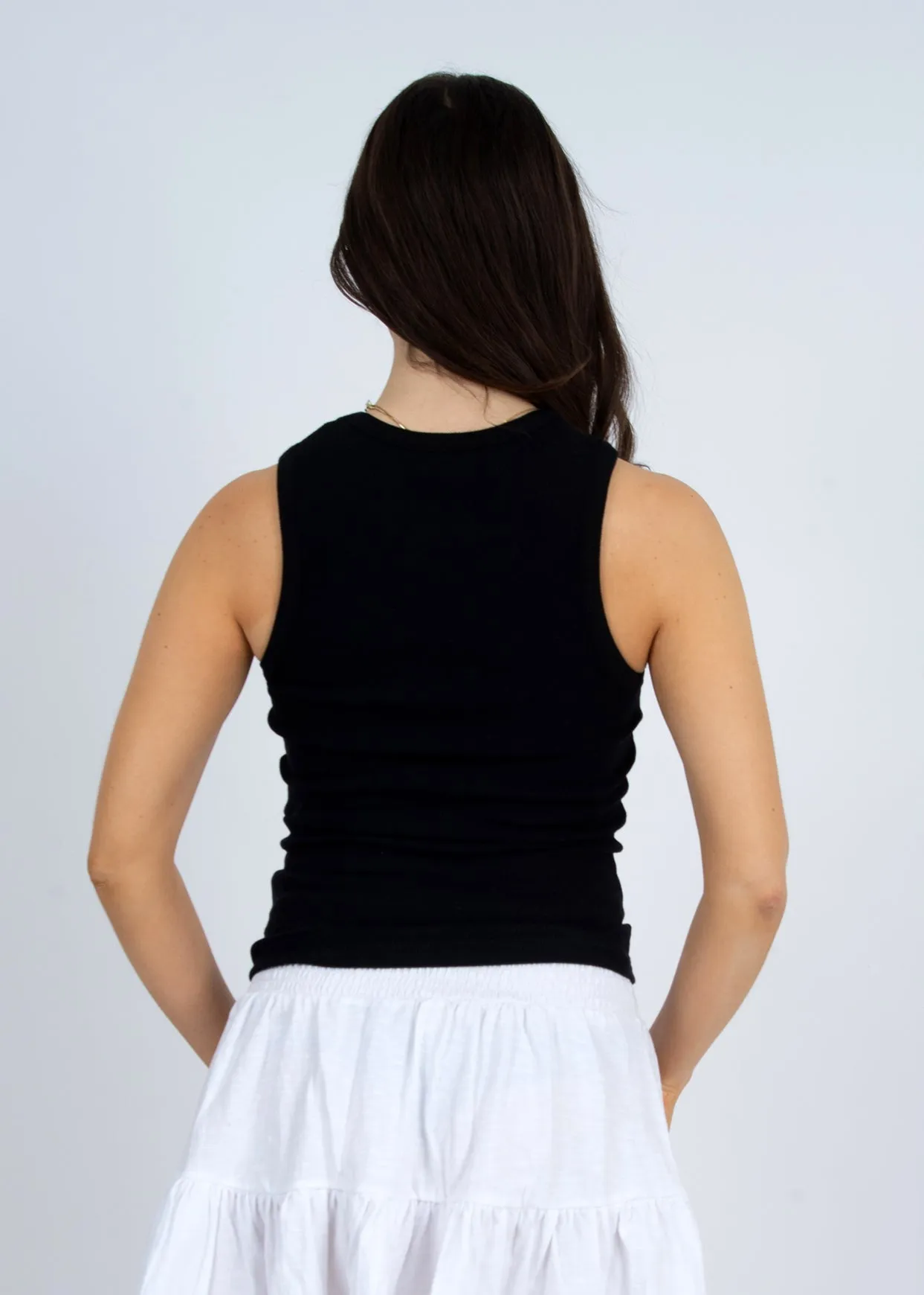 Maria Crew Muscle Tank | Black sold by Bella Chic product image thumbnail 5